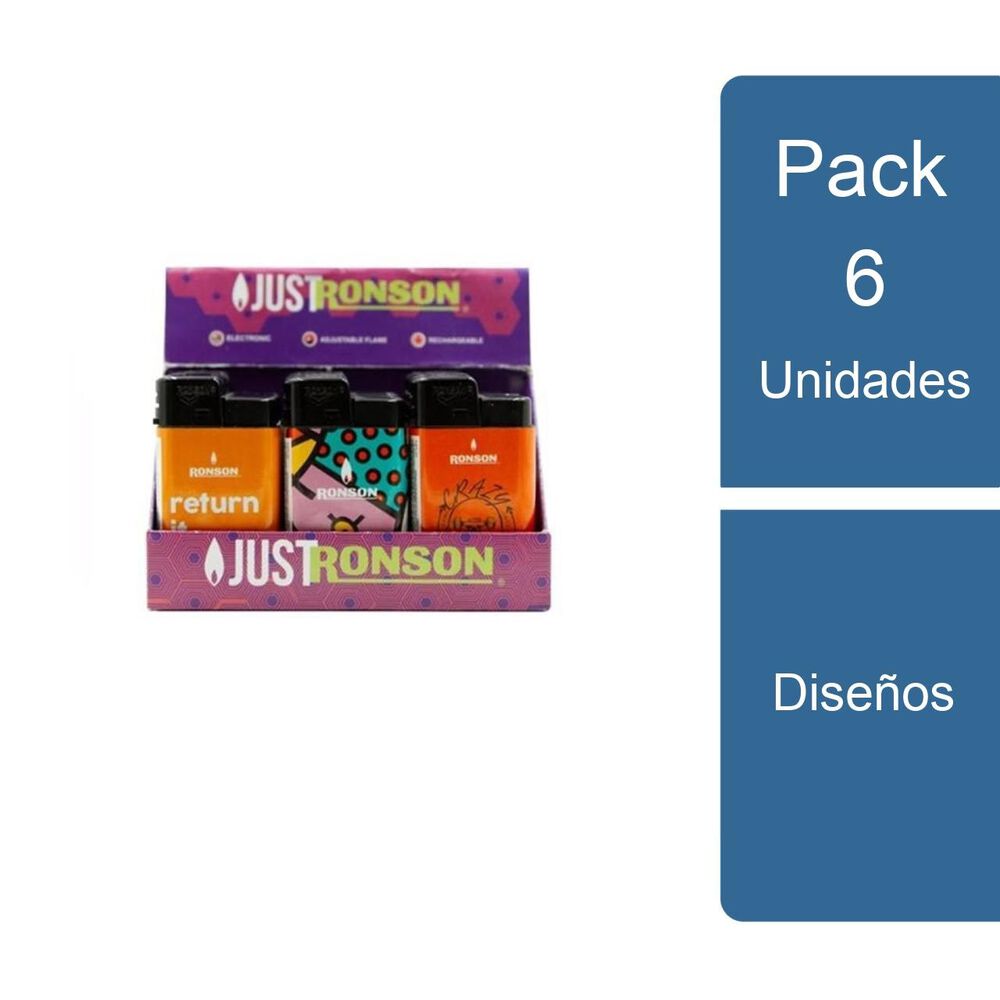 Pack 6 Encendedor Recargable Just Diseños Ronson image number 0.0